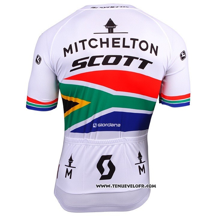 2018 Maillot Ciclismo Mitchelton Scott Champion Afrique Du Sud Manches Courtes et Cuissard